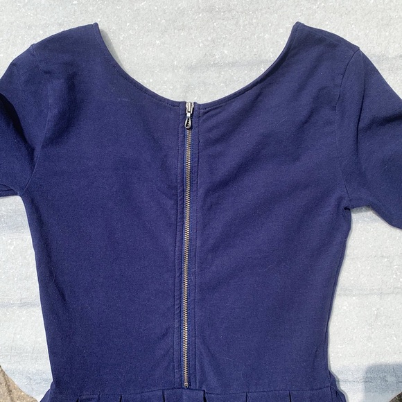 Aritzia Navy Blue Longsleeve Pleated Dress - Picture 3 of 5